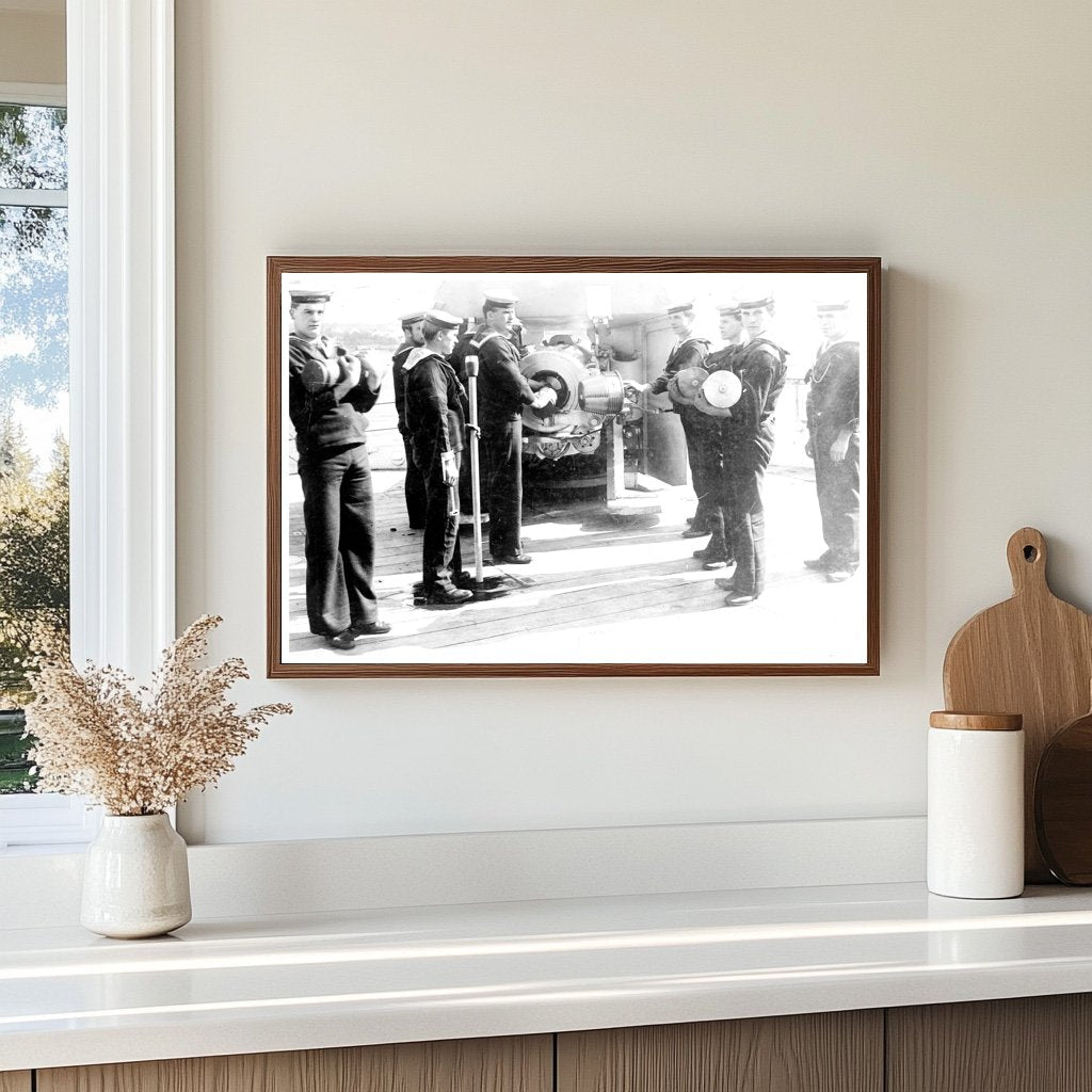 “Historic British Navy Crew Loading Naval Gun”