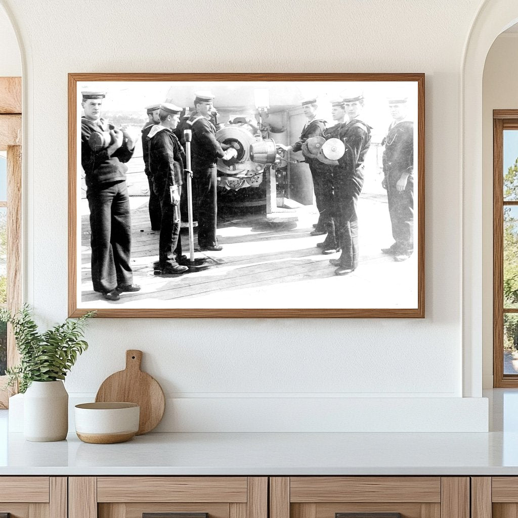 “Historic British Navy Crew Loading Naval Gun”