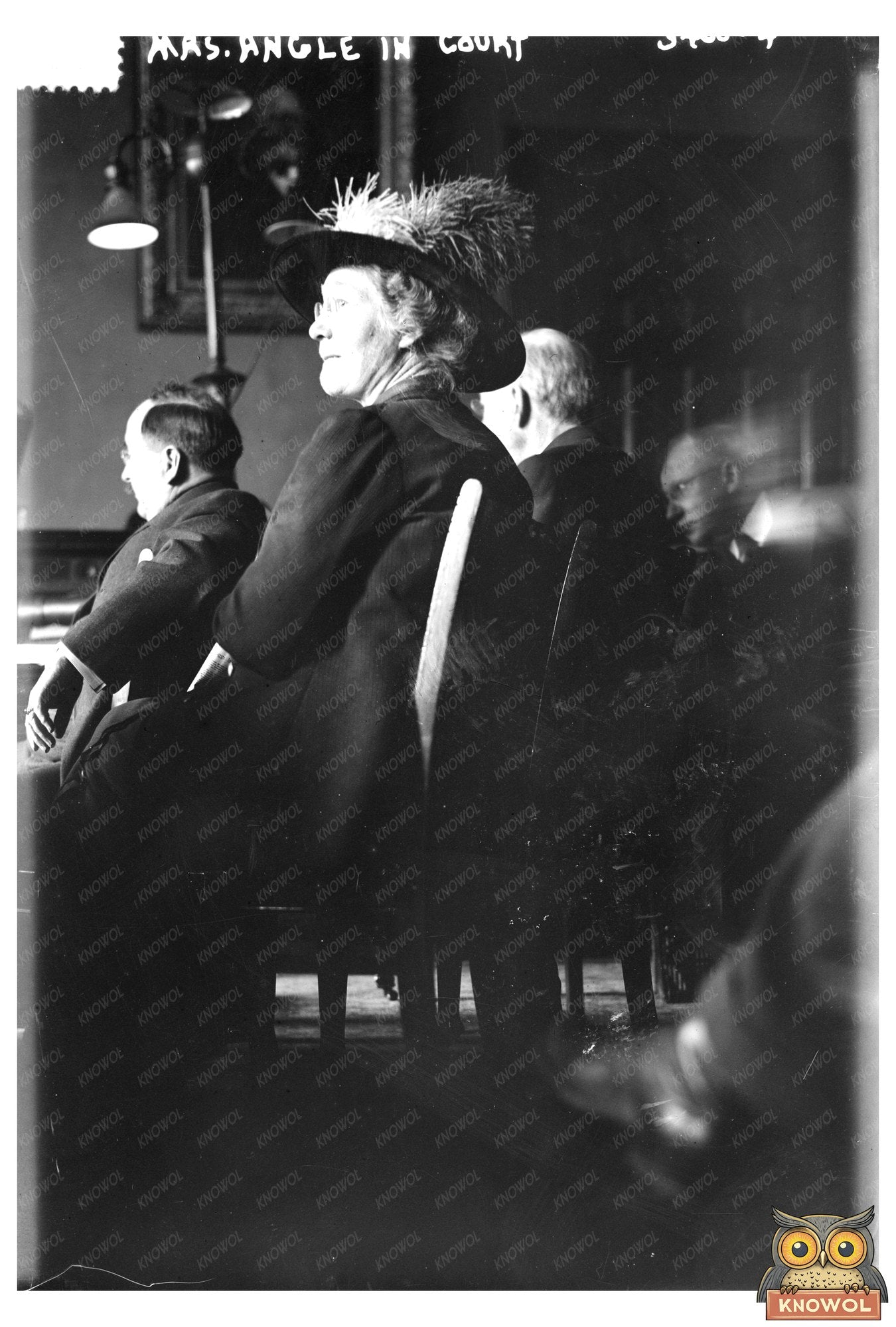 Historic Courtroom Scene Featuring Mrs. Angle, 1915