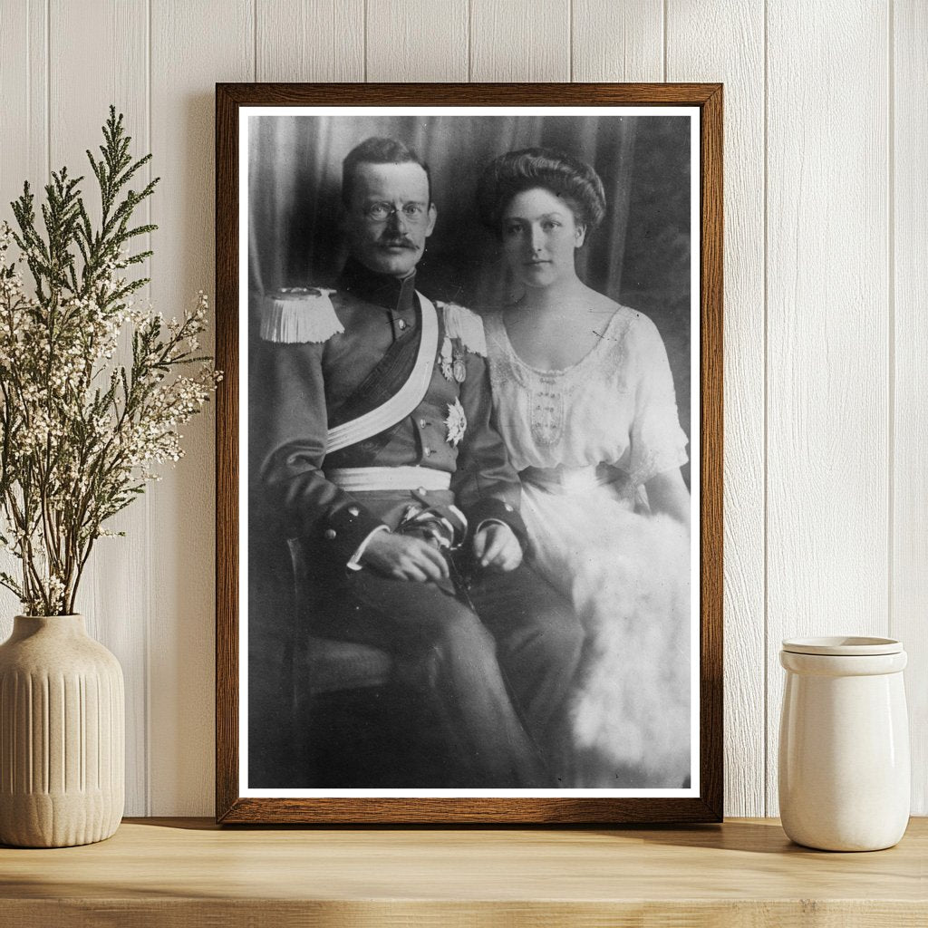 Elegant Portrait of Early 20th Century Royal Couple