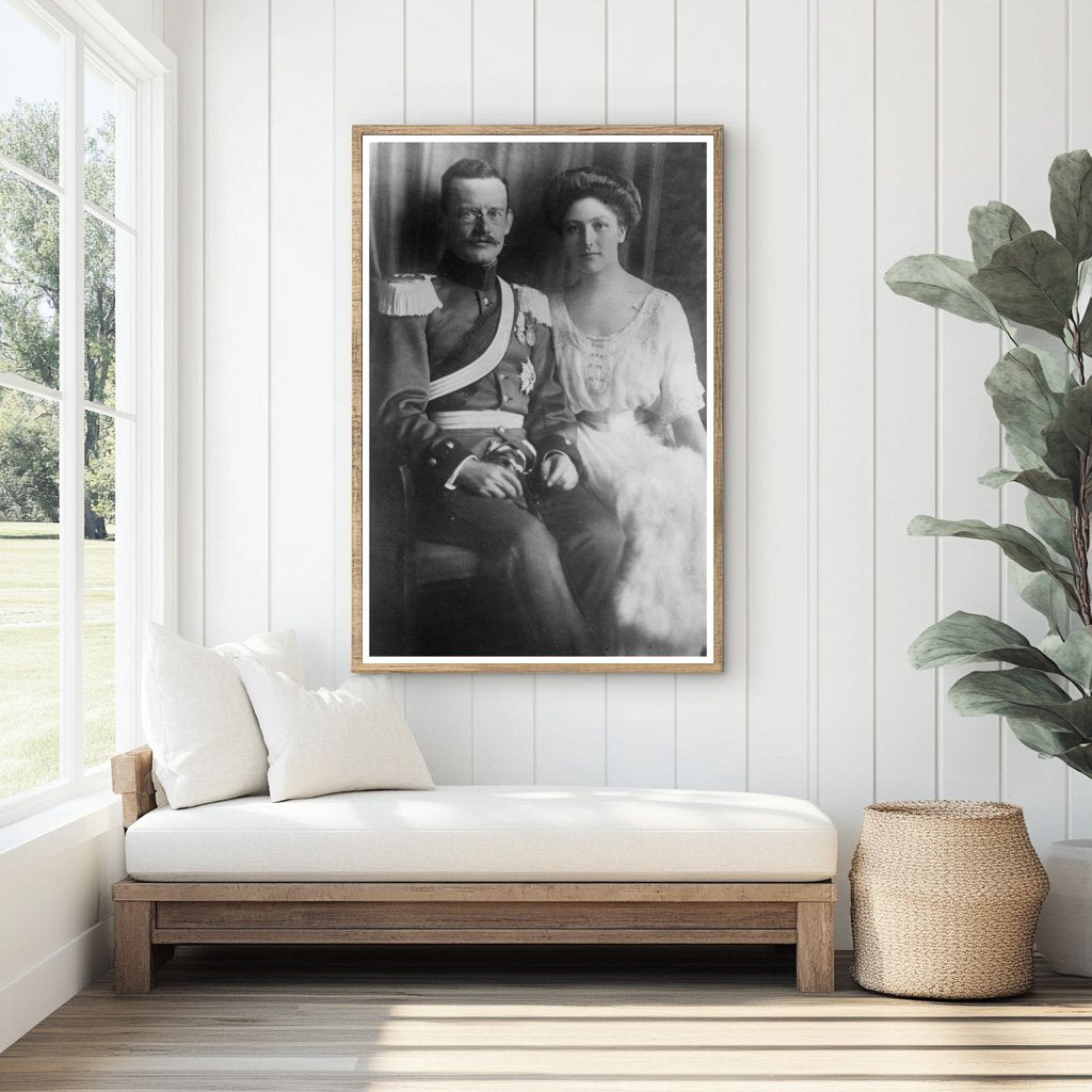 Elegant Portrait of Early 20th Century Royal Couple