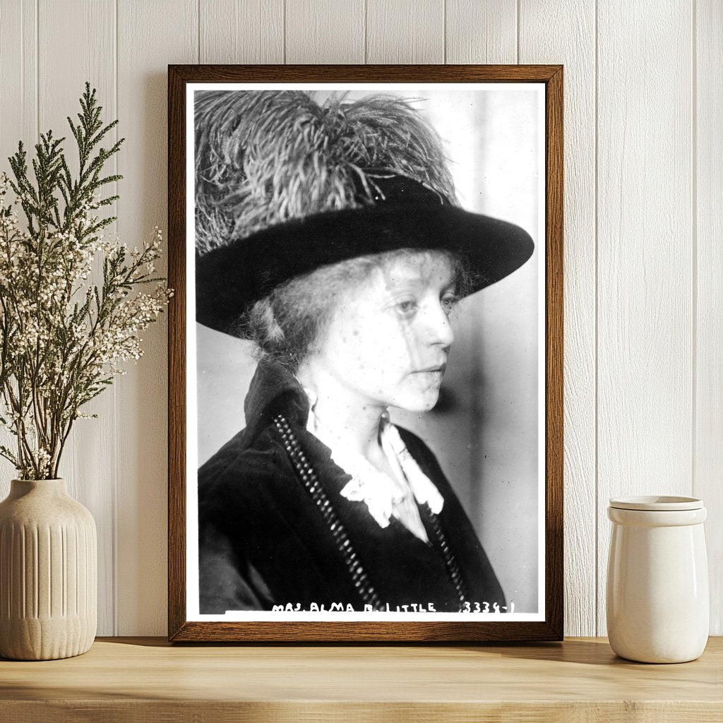 Elegant Society Portrait of Alma B. Little, 1910s