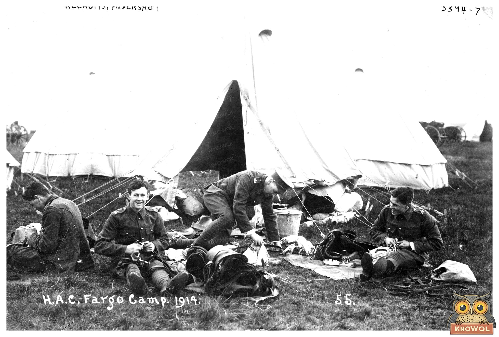 1914 Military Recruits at Aldershots Fargo Camp