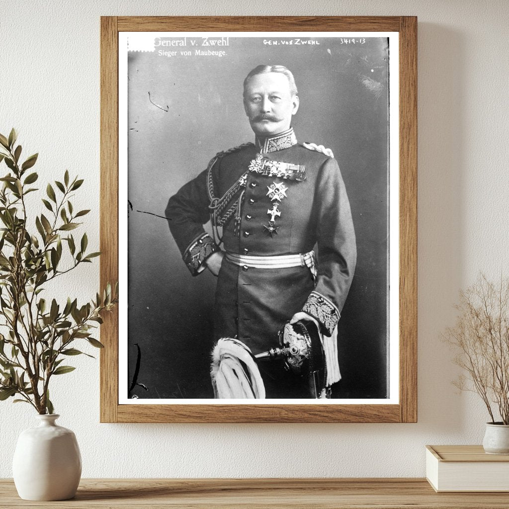 Historic Gen. von Zwehl Print, Vintage Art