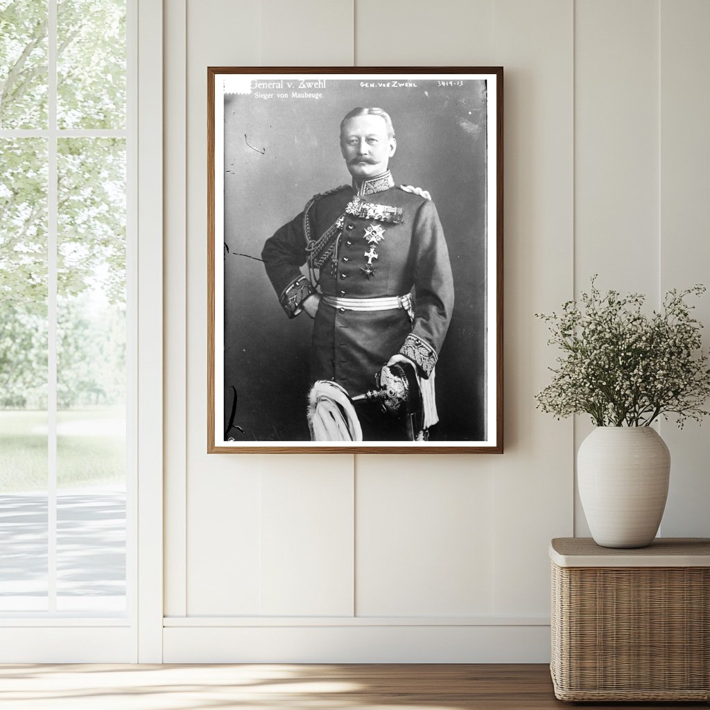 Historic Gen. von Zwehl Print, Vintage Art
