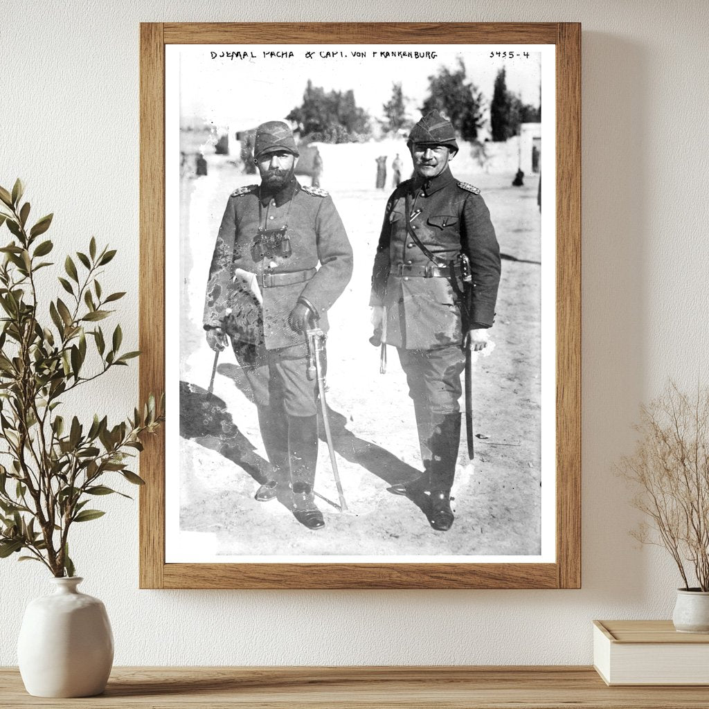 Historic Djemal Pacha & Capt. Von Frankenburg Print, Vintage Art