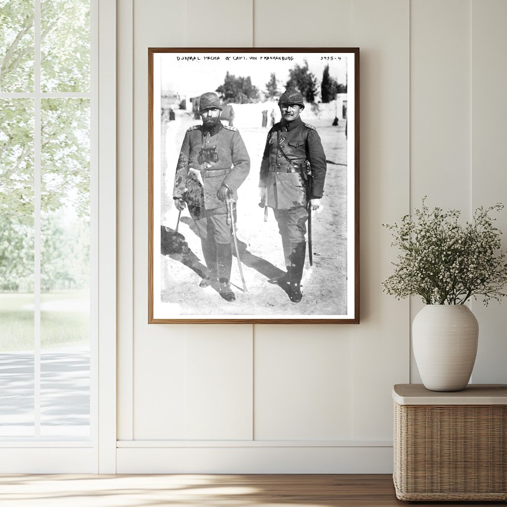 Historic Djemal Pacha & Capt. Von Frankenburg Print, Vintage Art