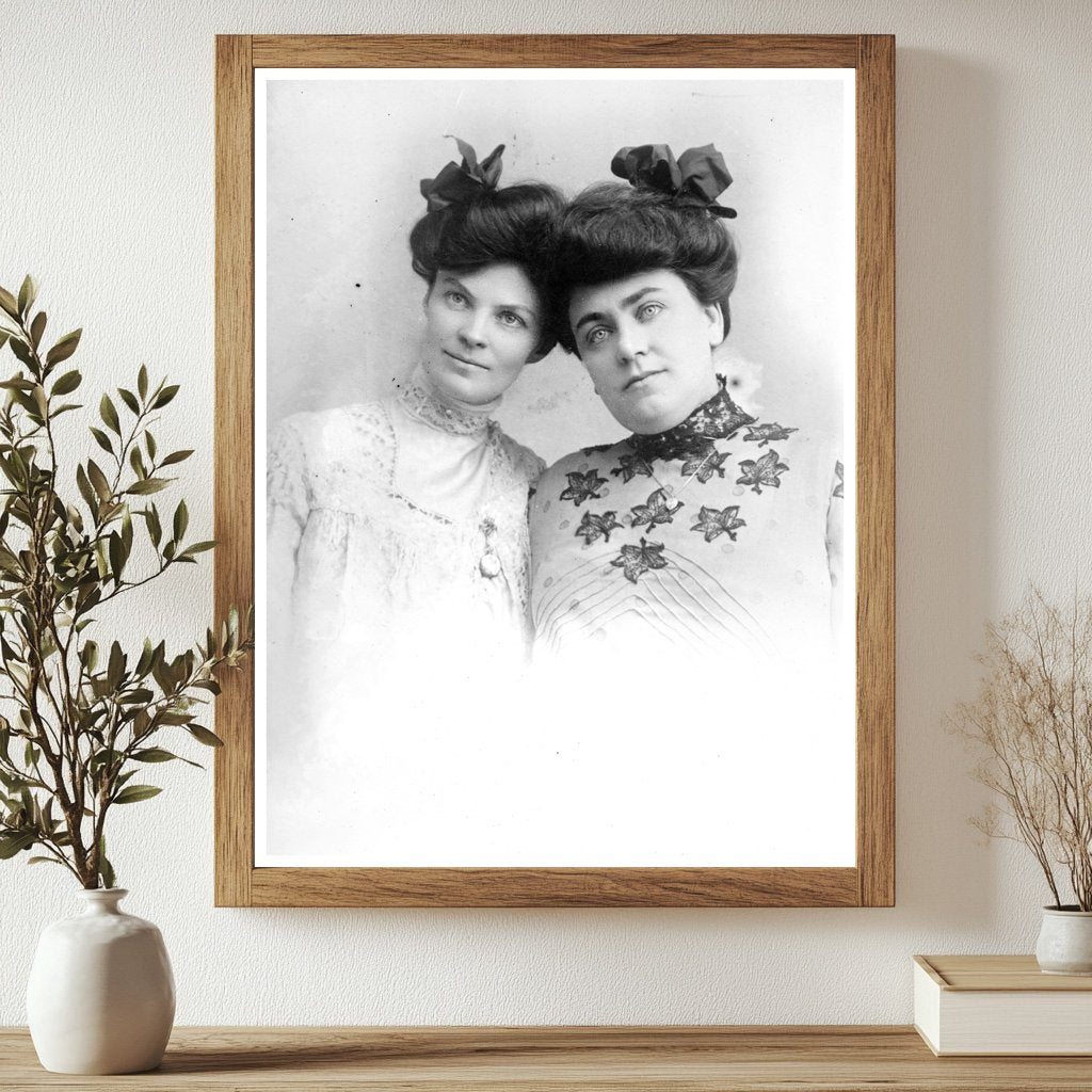 Historic Mrs. Geo. McElhenny and Mrs. Bryant Print, Vintage Art