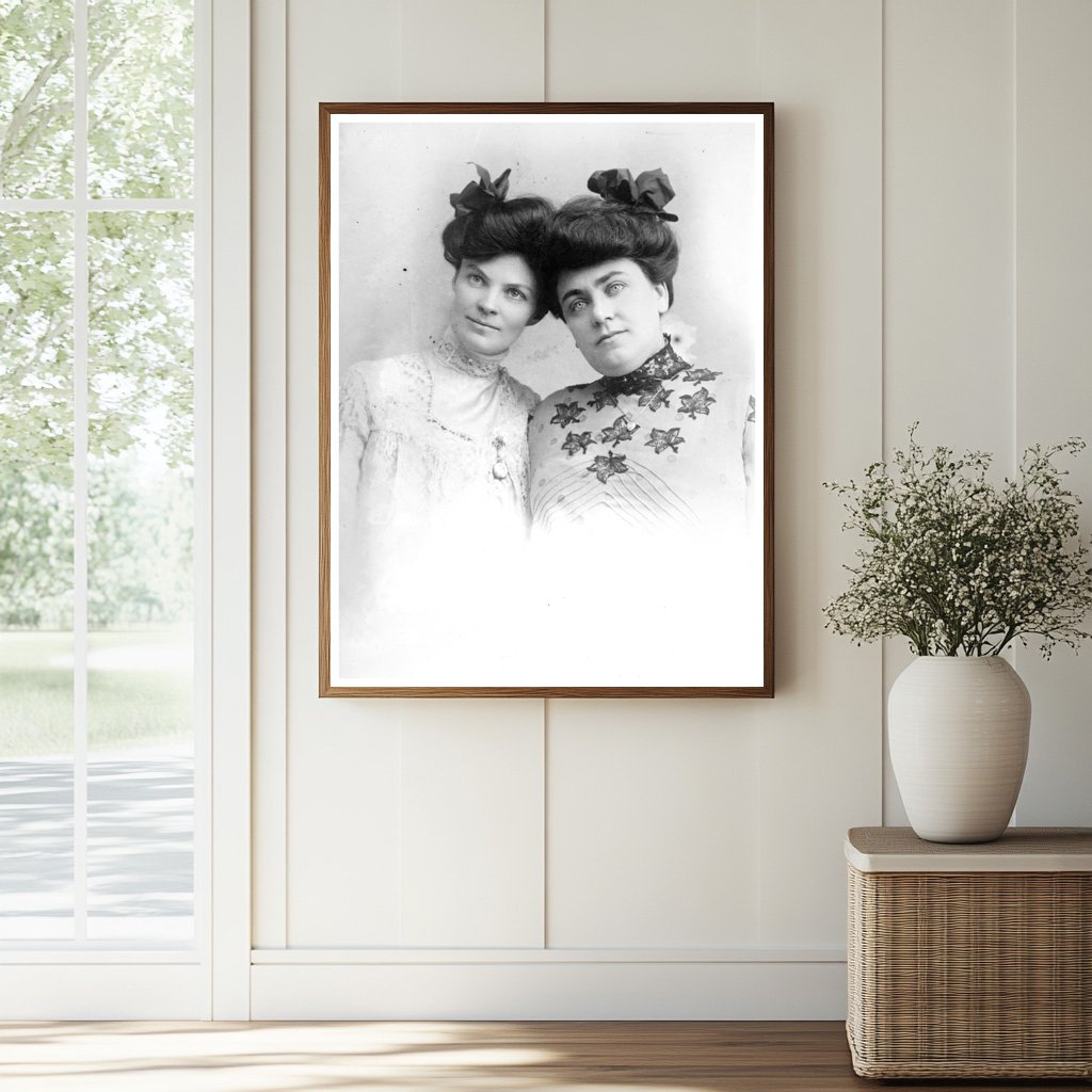 Historic Mrs. Geo. McElhenny and Mrs. Bryant Print, Vintage Art
