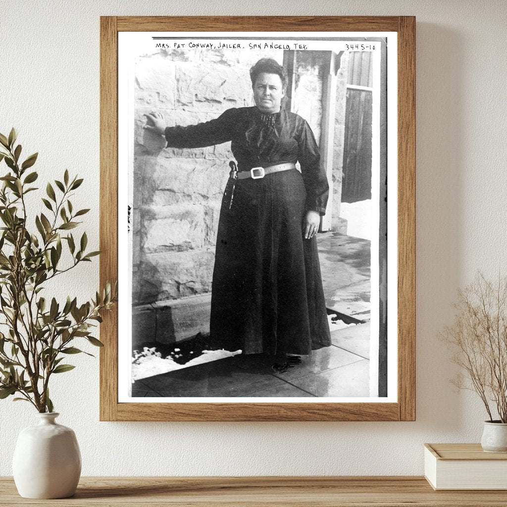 Historic Mrs. Pat Conway, Jailer, San Angelo Tex. Print, Vintage Art
