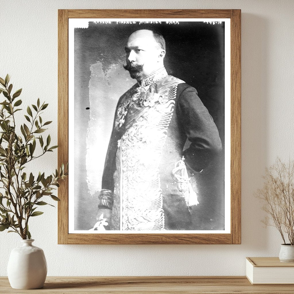Historic Russian Finance Minister Bark Print, Vintage Art