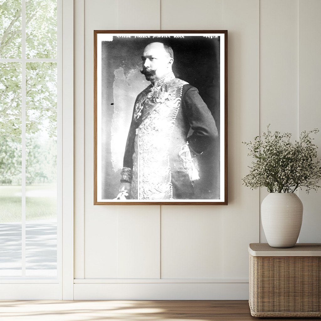 Historic Russian Finance Minister Bark Print, Vintage Art
