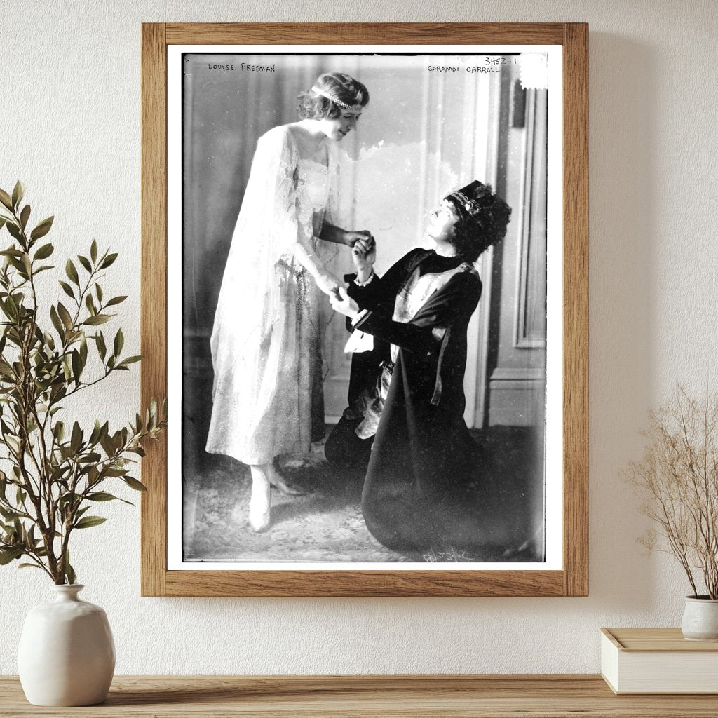 Historic Louise Freeman and Caramoi Carroll Print, Vintage Art