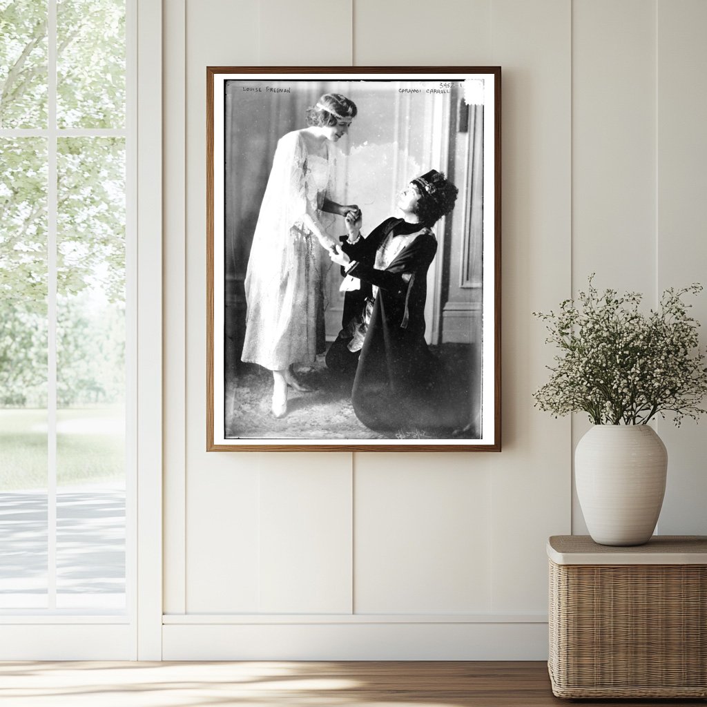 Historic Louise Freeman and Caramoi Carroll Print, Vintage Art