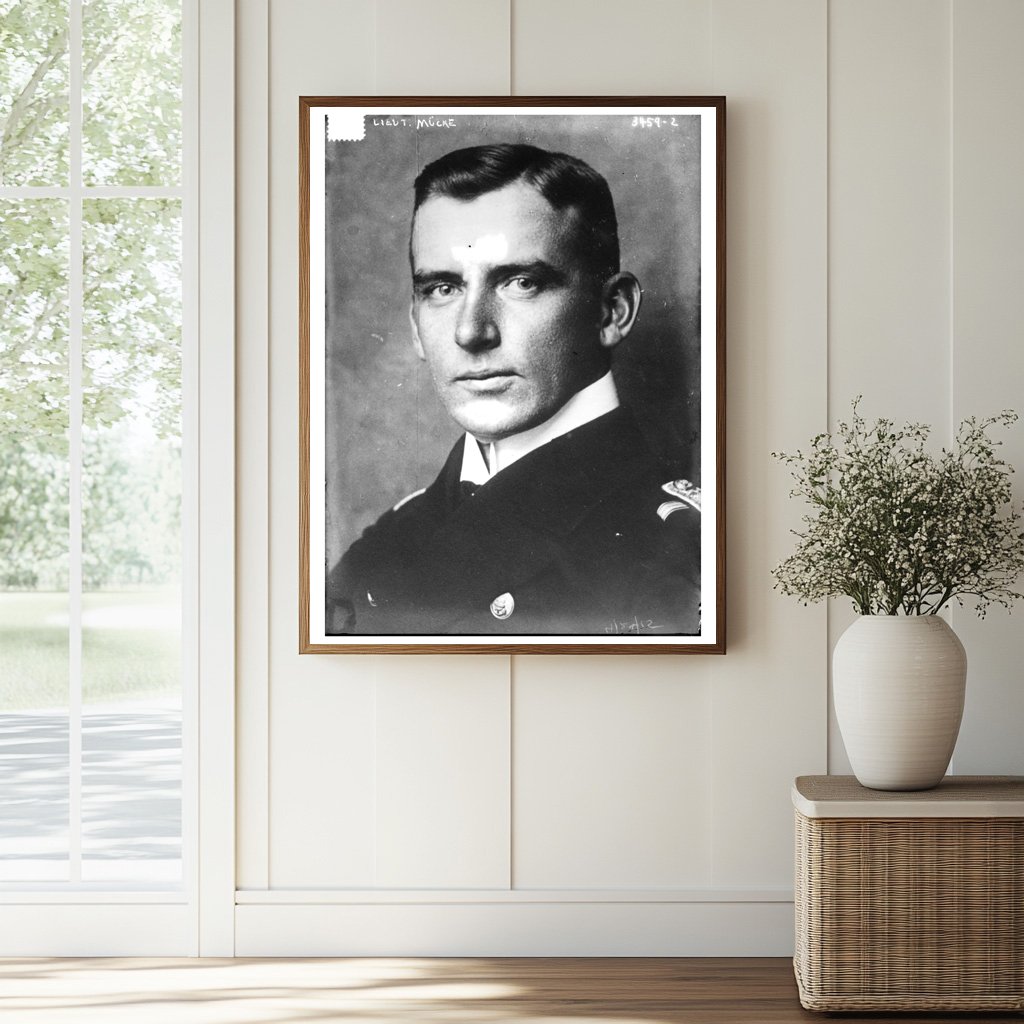 Historic Lieut. Mucke Print, Vintage Art