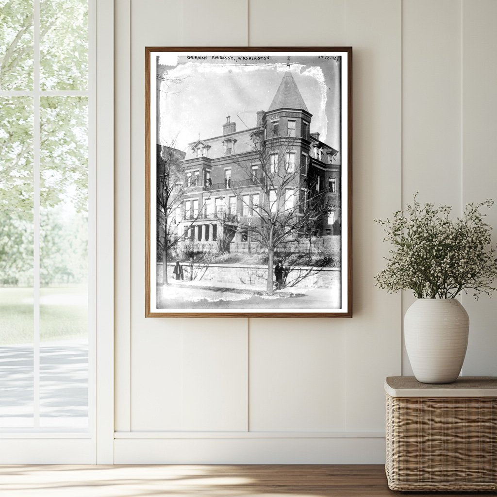 Historic German Embassy, Wash., D.C. Print, Vintage Art