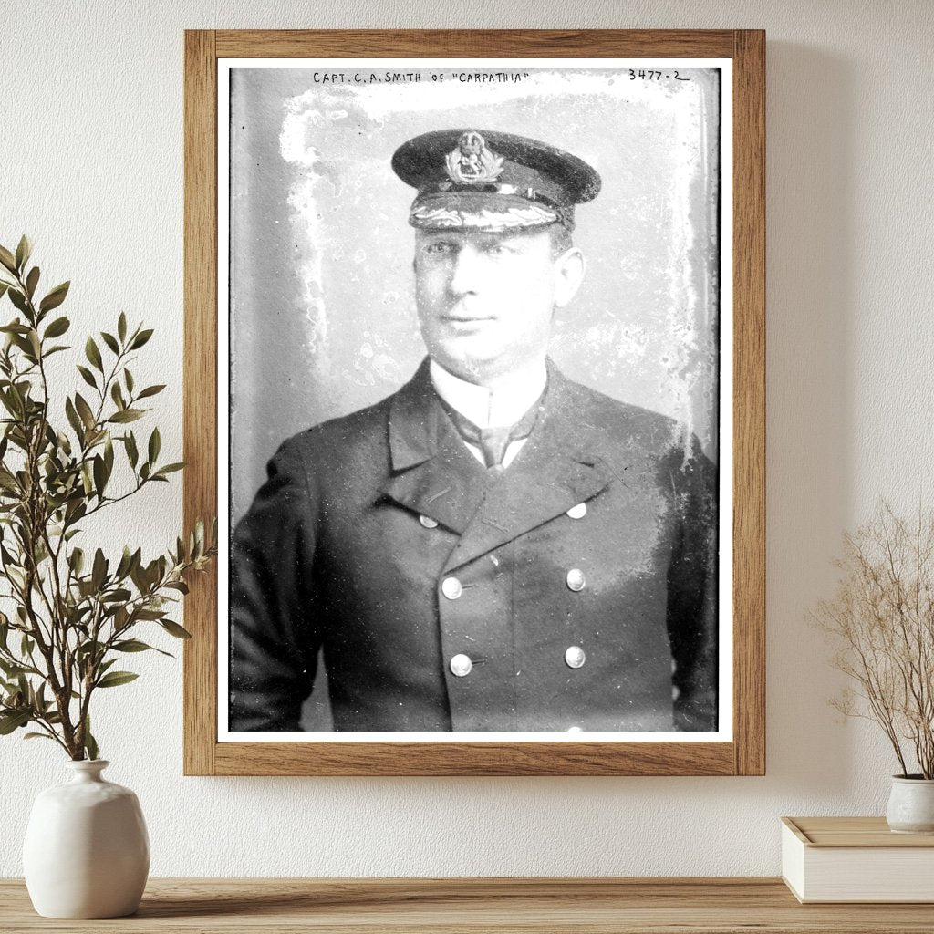 Historic Capt. C.A. Smith of Carpathia Print, Vintage Art