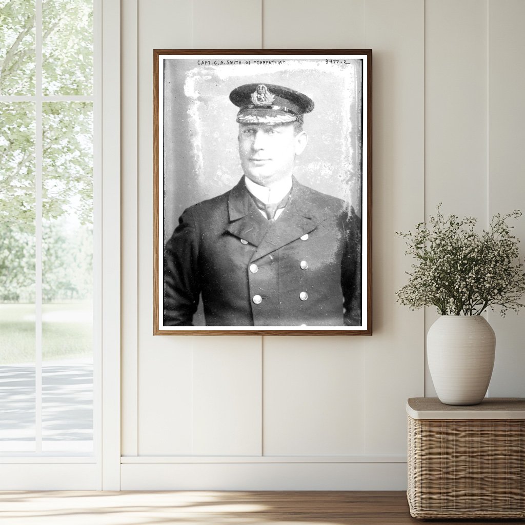 Historic Capt. C.A. Smith of Carpathia Print, Vintage Art