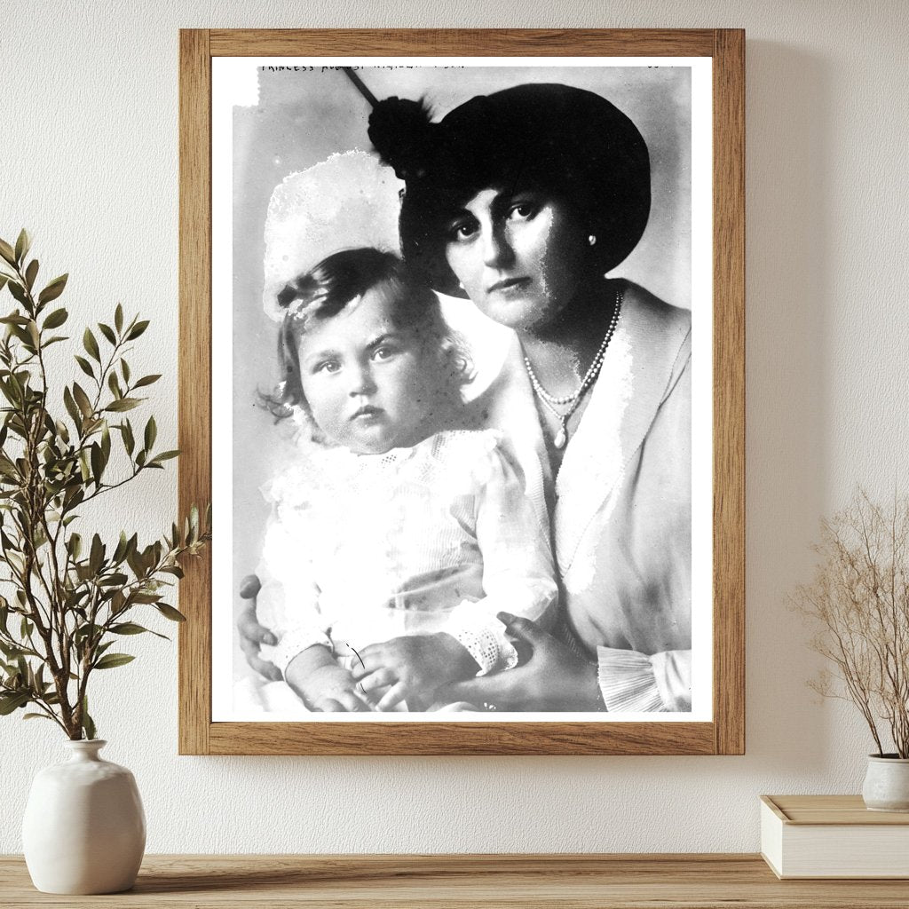 Historic Princess August Wilhelm & son Print, Vintage Art