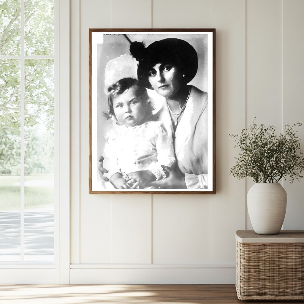 Historic Princess August Wilhelm & son Print, Vintage Art