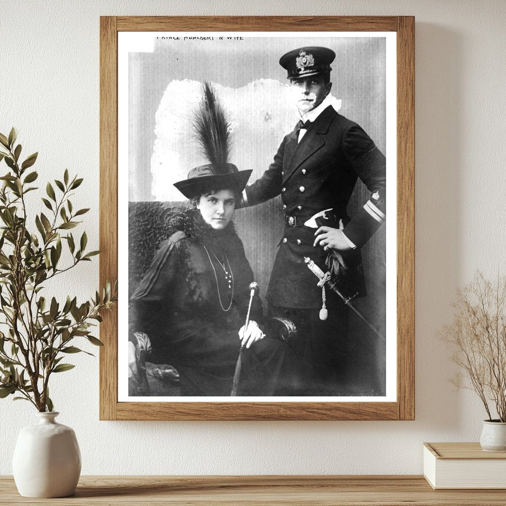 Historic Prince Adalbert and wife Print, Vintage Art