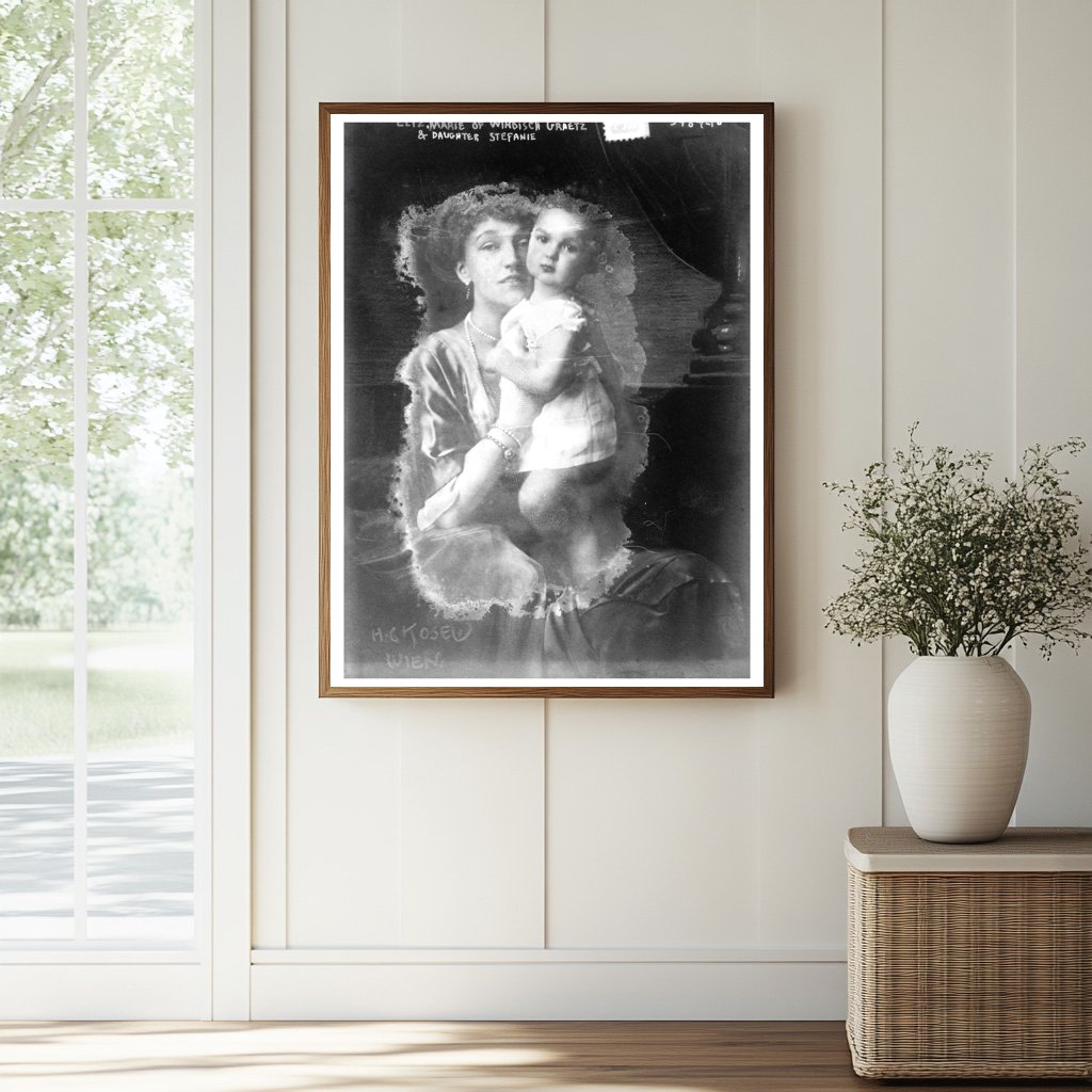 Historic Eliz. Marie Windisch Graetz and daughter Stefanie Print, Vintage Art