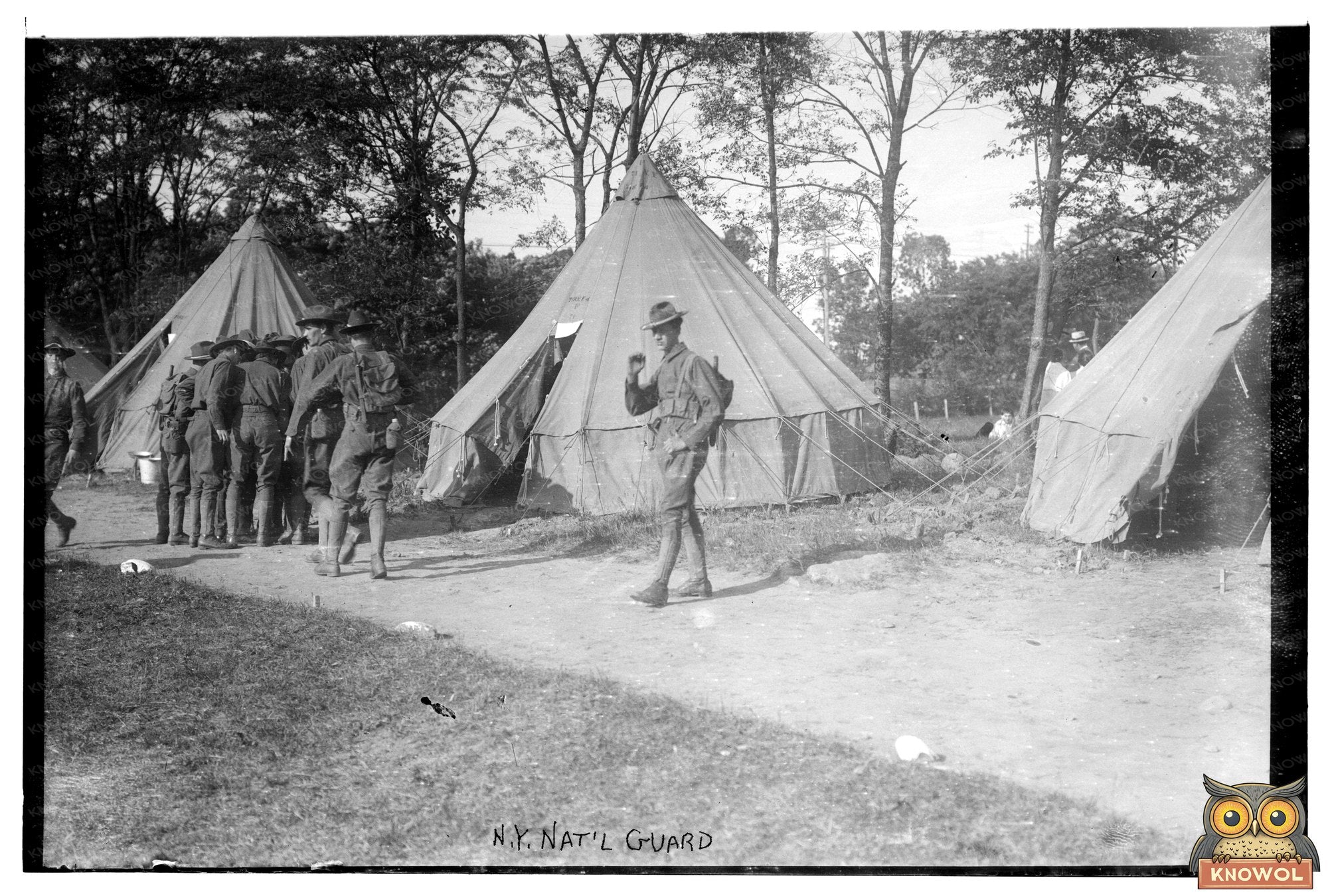 Vintage New York National Guard Troops in Training