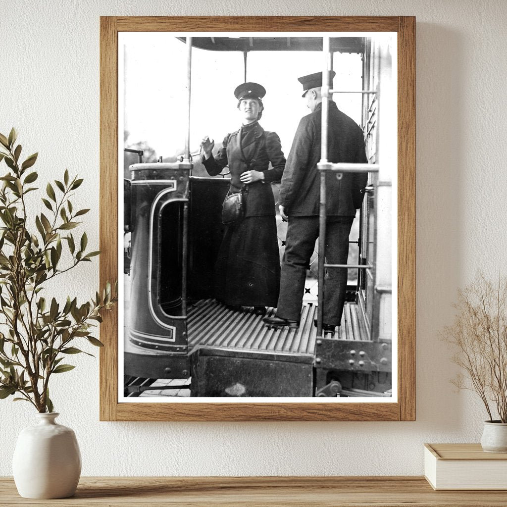 Historic Woman conductor, Berlin Print, Vintage Art