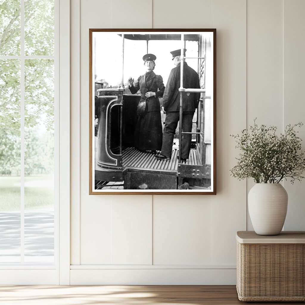 Historic Woman conductor, Berlin Print, Vintage Art