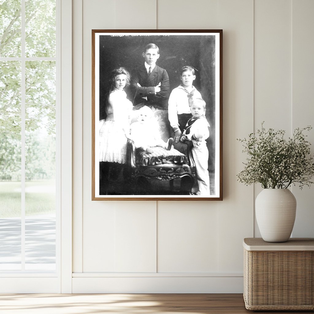 Historic Children of King Constantine, 1905 Print, Vintage Art