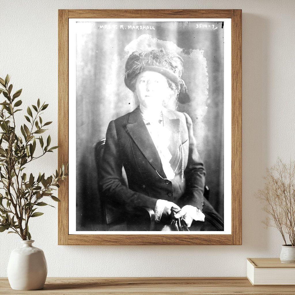 Historic Mrs. T.R. Marshall Print, Vintage Art