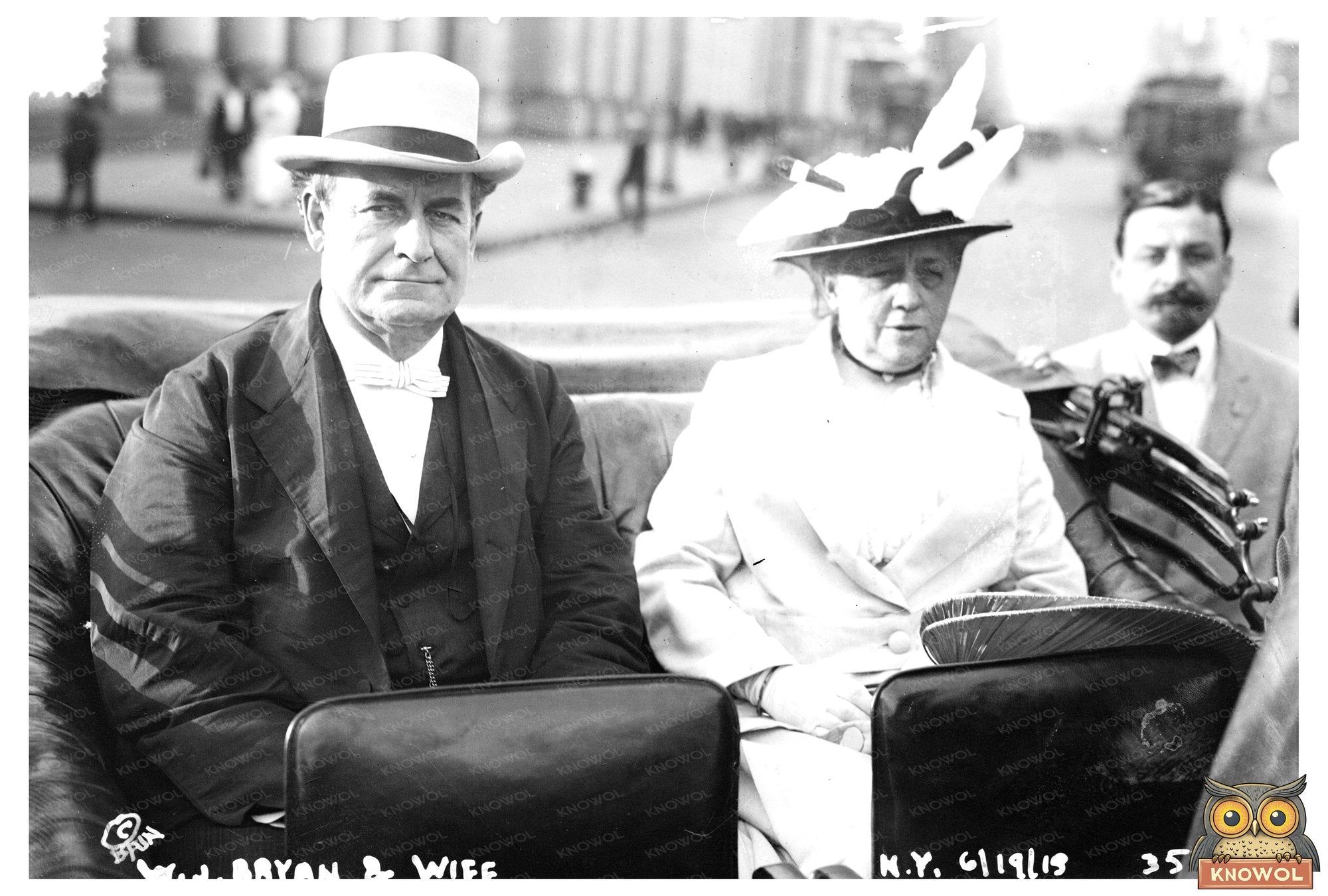Historic 1915 Portrait of Bryan and His Wife in NYC