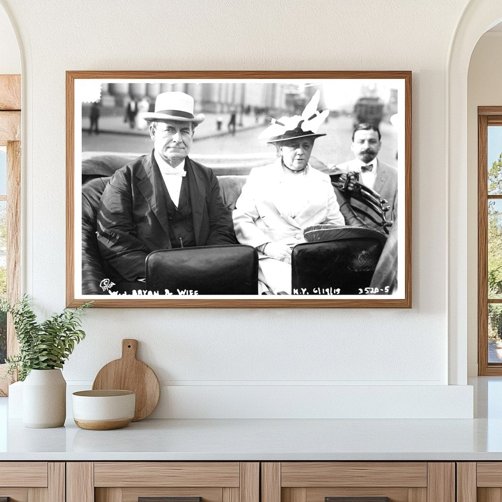 Historic 1915 Portrait of Bryan and His Wife in NYC