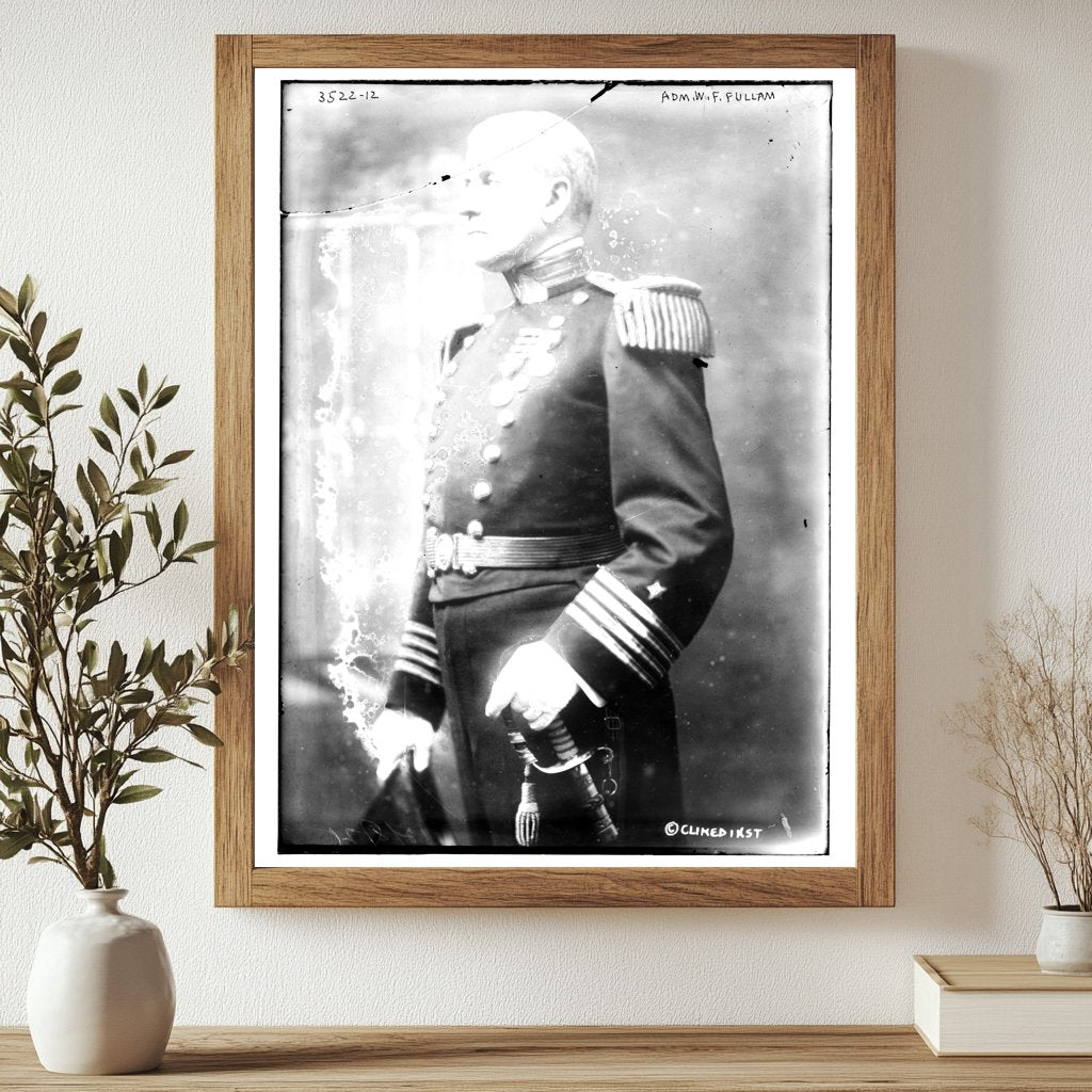 Historic Adm. W.F. Fullam Print, Vintage Art