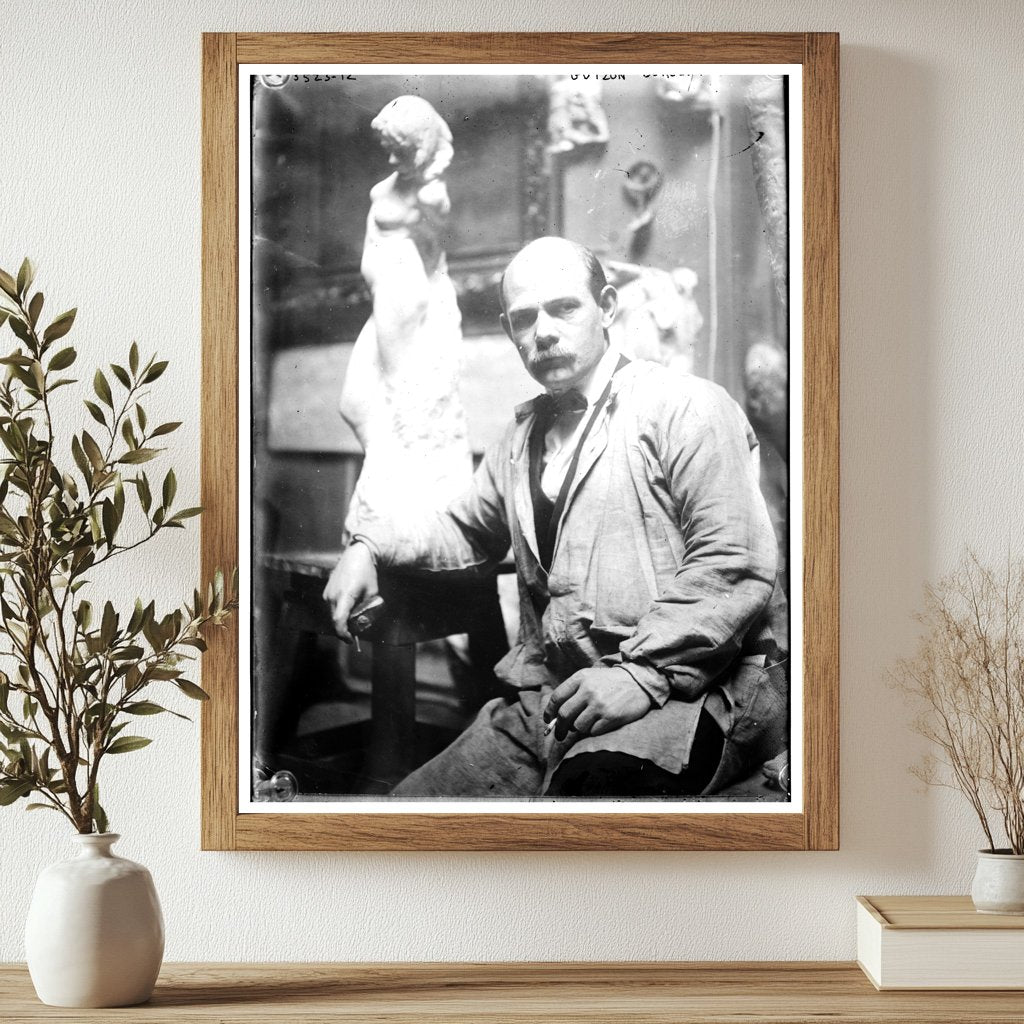 Historic Gutzon Borglum Print, Vintage Art