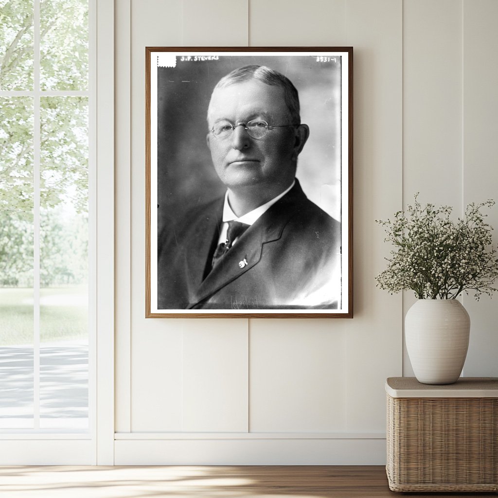 Historic J.P. Stevens Print, Vintage Art