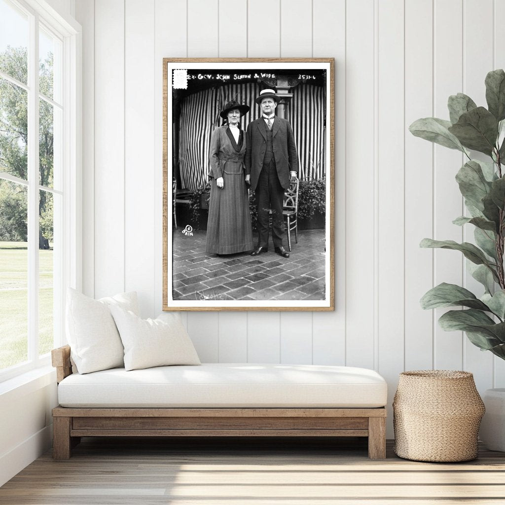Vintage Portrait of Ex-Gov. John Slaton & Spouse, 1915