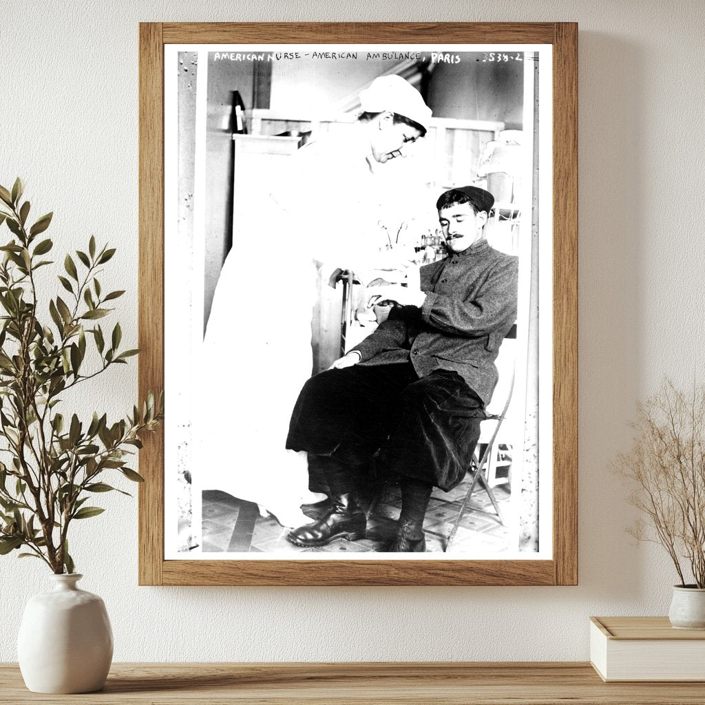 Historic American Nurse, American ambulance, Paris Print, Vintage Art