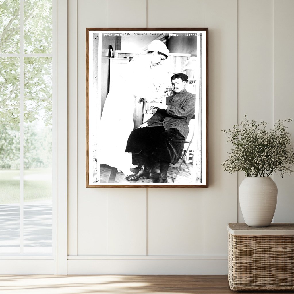 Historic American Nurse, American ambulance, Paris Print, Vintage Art