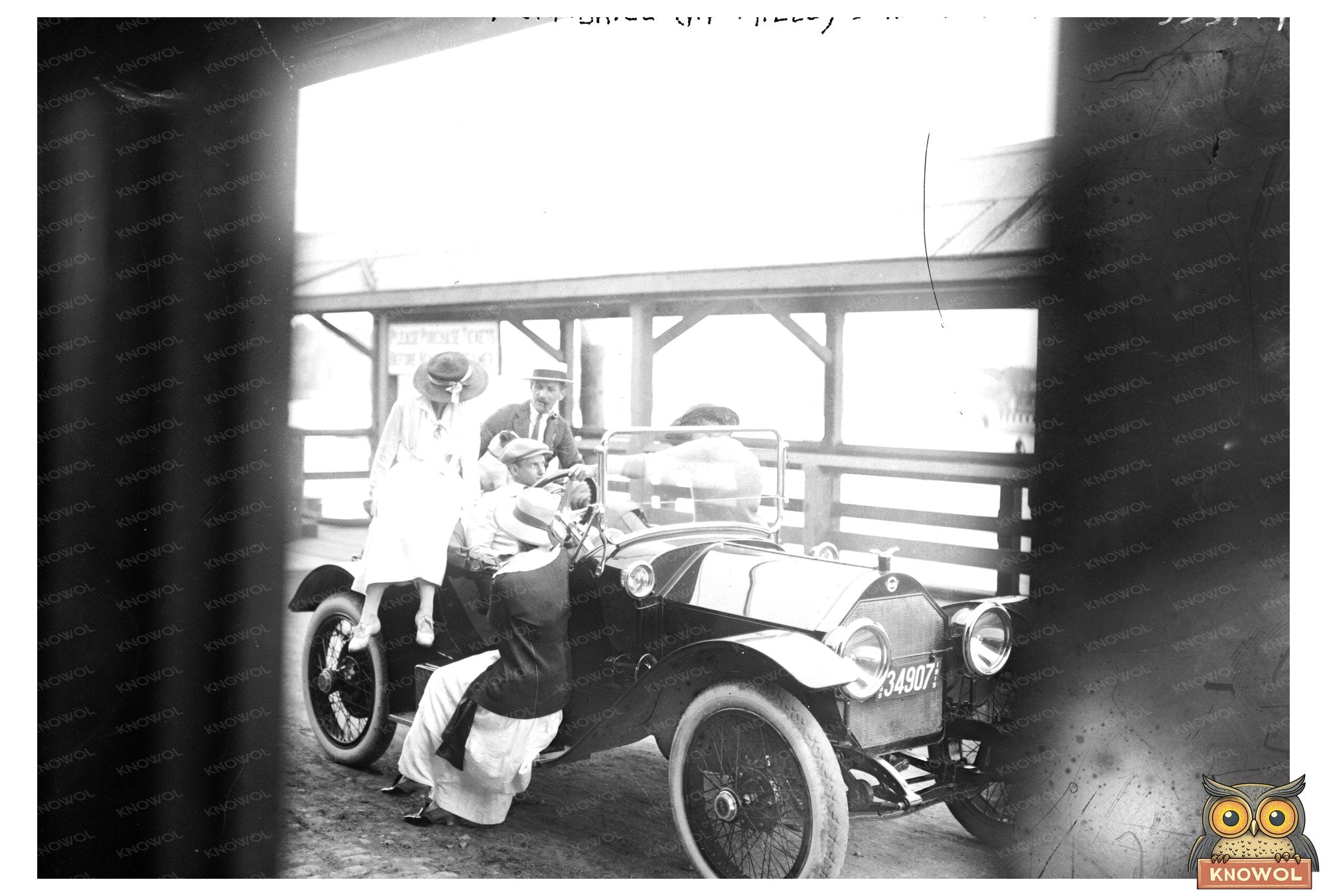 Vintage 1910s Car Ride with Friends in Historic America