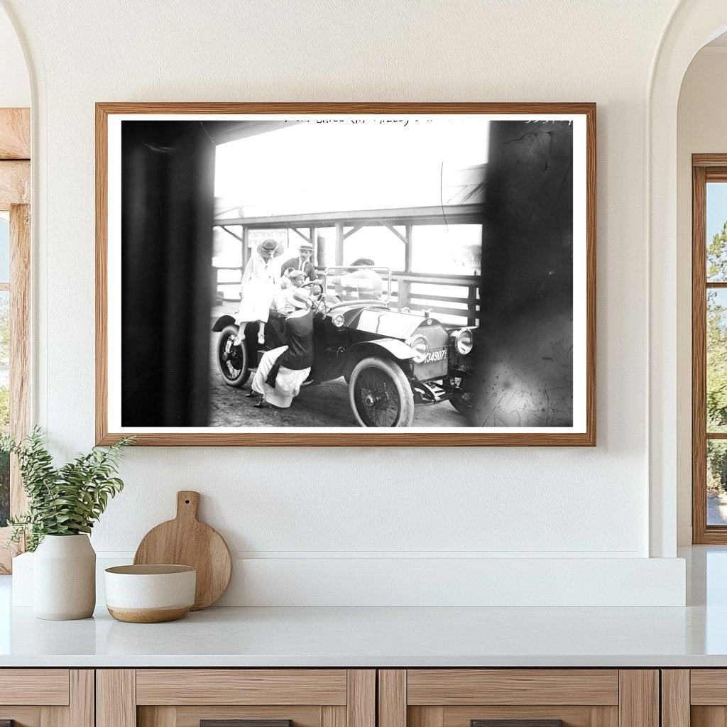 Vintage 1910s Car Ride with Friends in Historic America