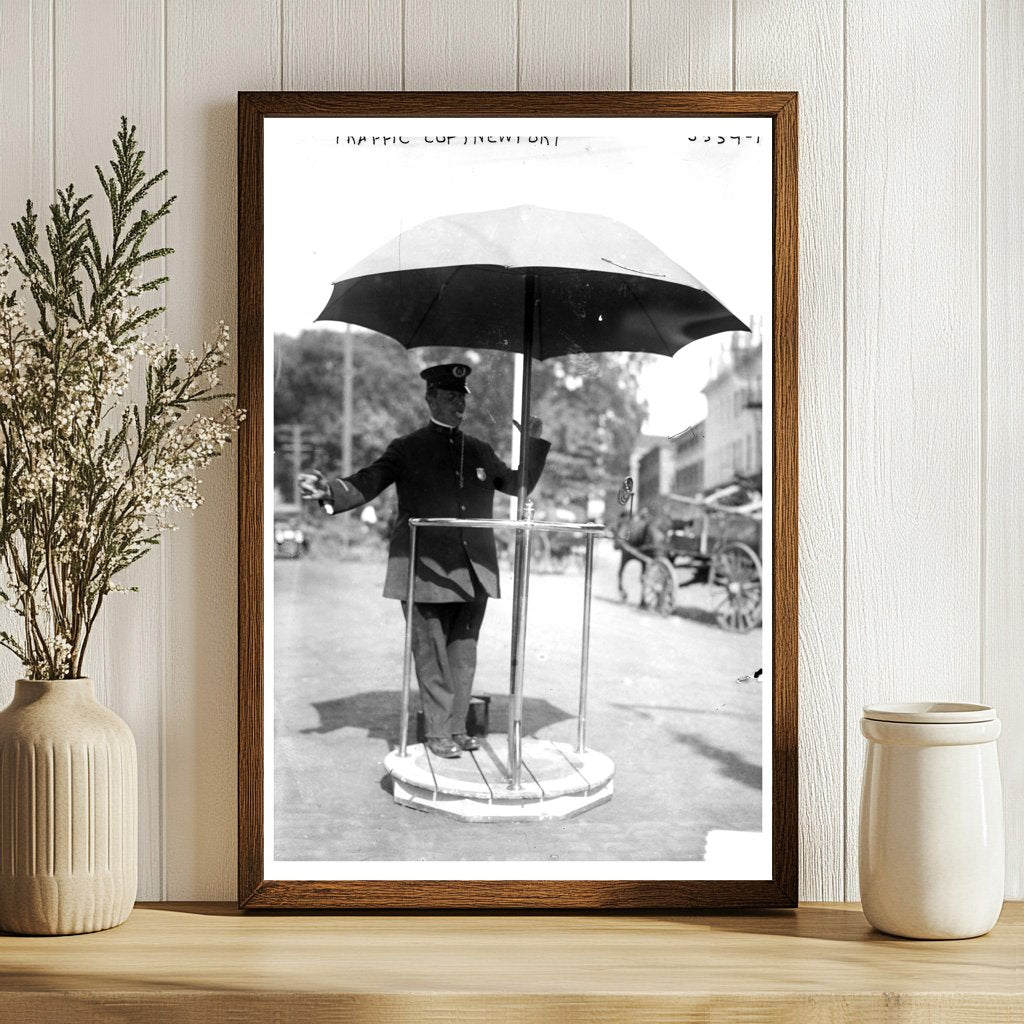 Historic Newport Traffic Cop: A 1915 Urban Scene