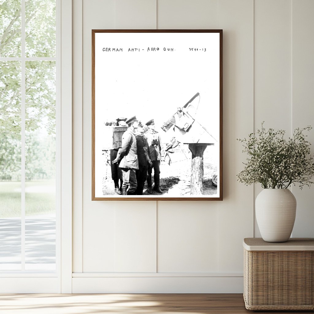 Historic German Anti-aero gun Print, Vintage Art