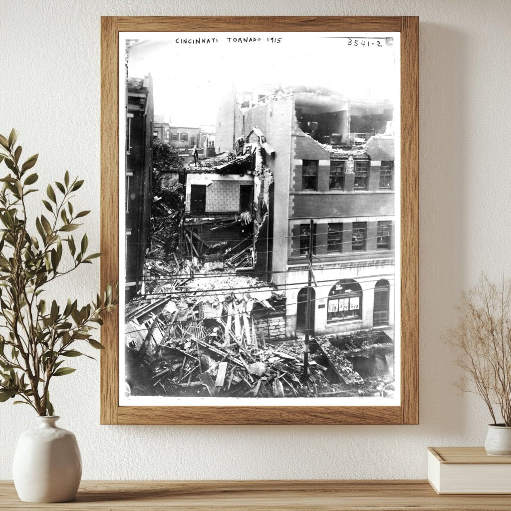 Historic Cincinnati Tornado, 1915 Print, Vintage Art