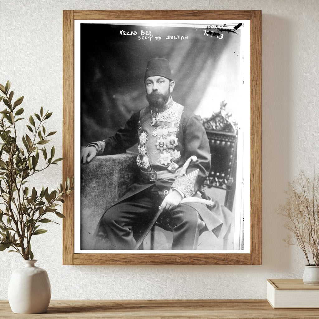 Historic Kezad Bey, Sec'y to Sultan Print, Vintage Art