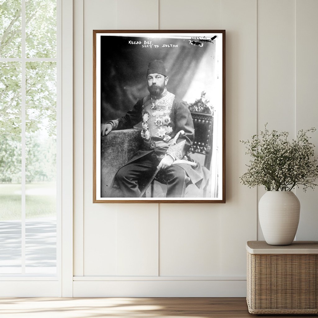 Historic Kezad Bey, Sec'y to Sultan Print, Vintage Art