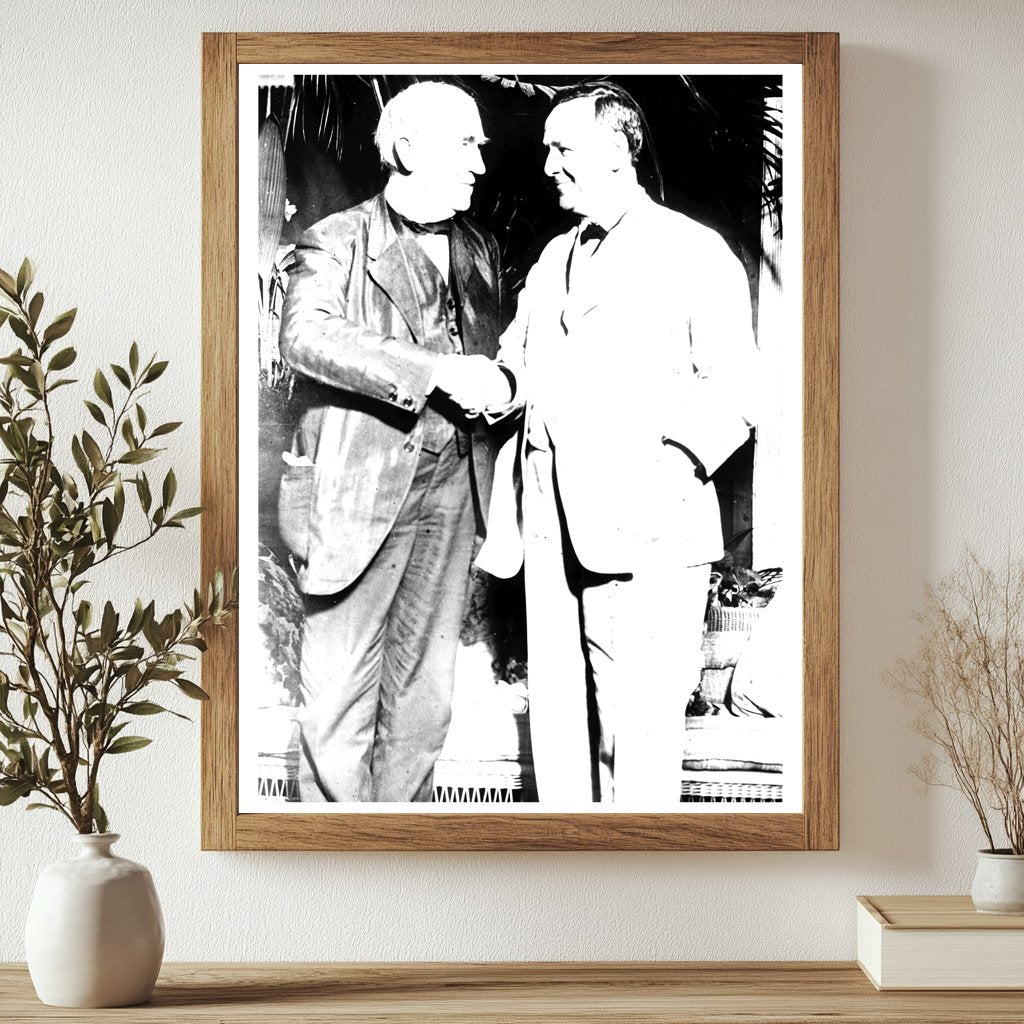 Historic T.A. Edison, J. Daniels Print, Vintage Art