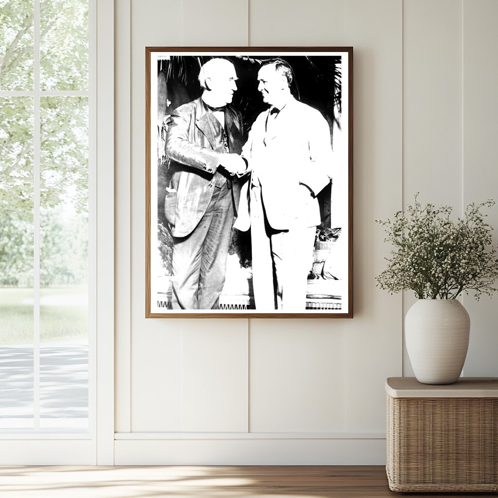 Historic T.A. Edison, J. Daniels Print, Vintage Art