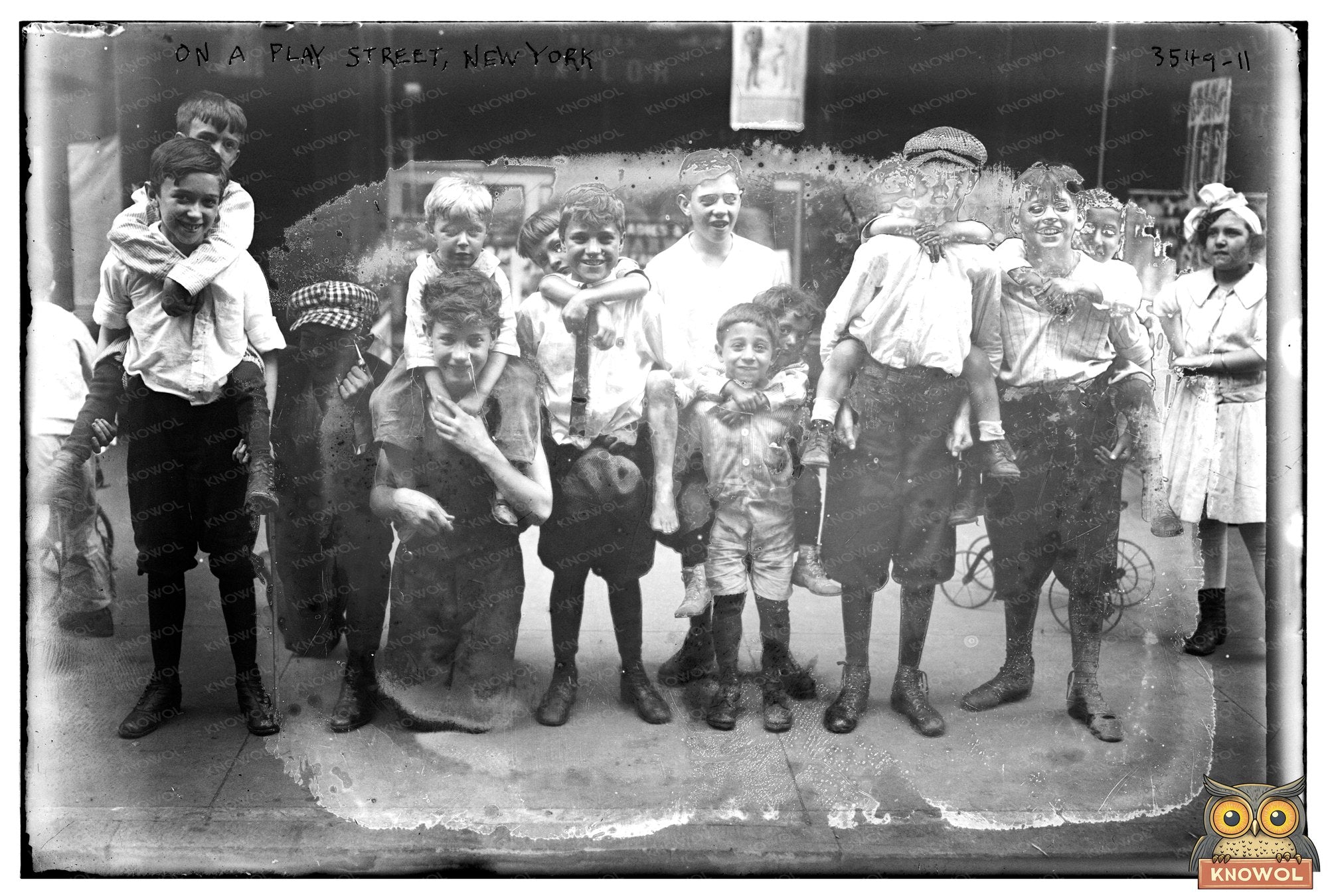 1910s New York: Joyful Children at Play on City Street