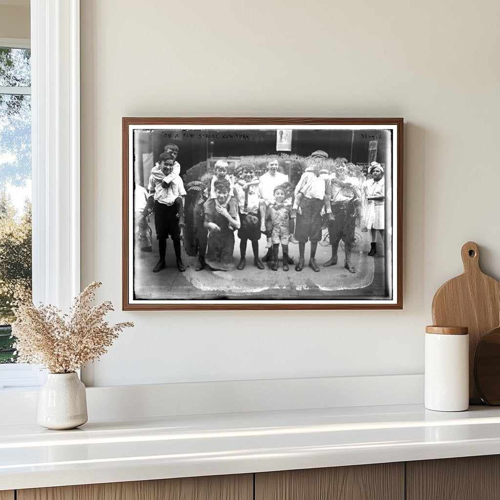 1910s New York: Joyful Children at Play on City Street